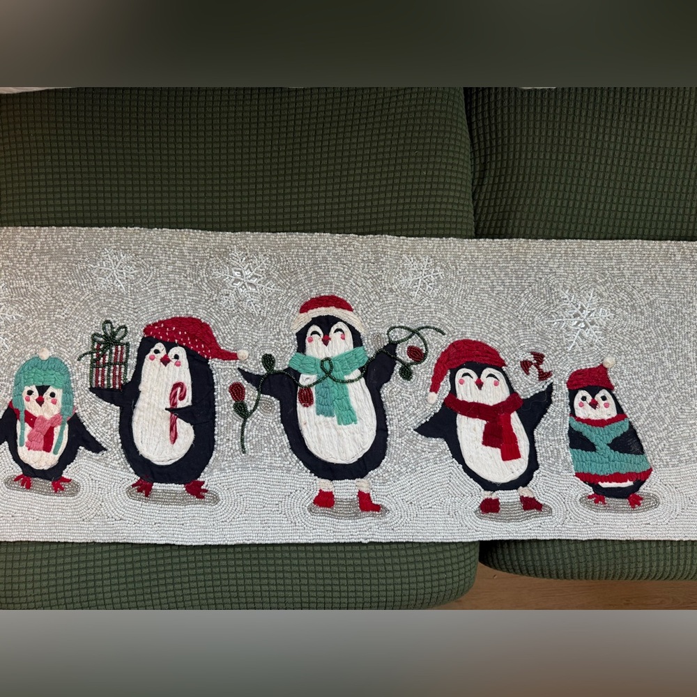 Christmas Beaded Table Runner